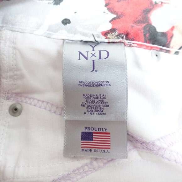 NYDJ Pink Floral Ankle Jeans Women's 6 Lift Tuck Stretch Denim - Picture 6 of 14